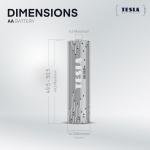 Tesla Batteries Silver+ AA High Performance Alkaline Batteries, Micro Pencil Batteries, 10- Year Shelf Life, A Long-Lasting Battery Life, Leak-Free, LR06, 50 Count