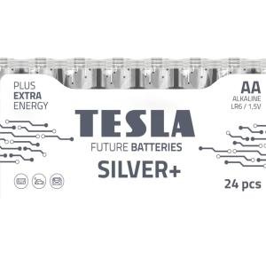 Tesla Batteries Silver+ AA High Performance Alkaline Batteries, Micro Pencil Batteries, 10- Year Shelf Life, A Long-Lasting Battery Life, Leak-Free, LR06, 50 Count
