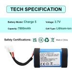 7800mAh Battery for JBL Charge 5 Bluetooth Speaker, Replacement for JBL GSP-1S3P-CH40 GSP-1S3P-CH4A Battery