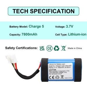 7800mAh Battery for JBL Charge 5 Bluetooth Speaker, Replacement for JBL GSP-1S3P-CH40 GSP-1S3P-CH4A Battery
