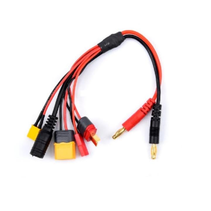 20cm 14AWG 4.0mm Banana Plug to XT60, XT30, DC5.5,JST & T Plug Charger Adapter Cable