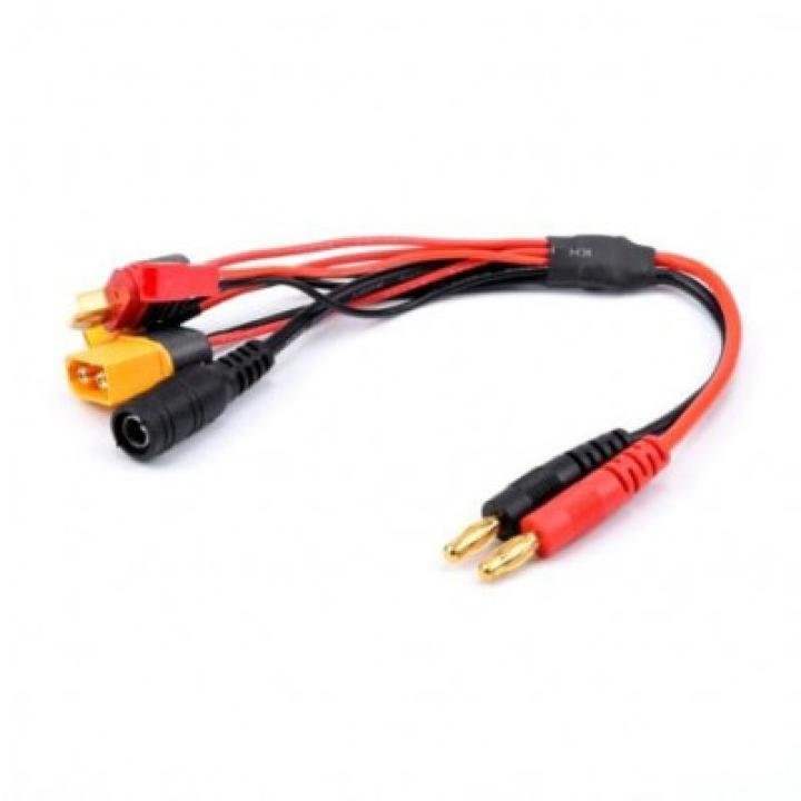20cm 14AWG 4.0mm Banana Plug to XT60, XT30, DC5.5,JST & T Plug Charger Adapter Cable