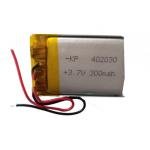 3.7V 300mAH (Lithium Polymer) Lipo Rechargeable Battery Model KP-402030