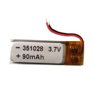 3.7V 90mAH (Lithium Polymer) Lipo Rechargeable Battery Model KP-351028
