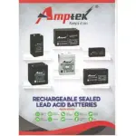 Amptek 12 V 4.5 Ah Black Sealed Rechargeable SMF Industrial Battery, AT12-4.5