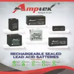 Amptek 12 V 2.2 Ah Black Sealed Rechargeable SMF Industrial Battery, AT12-2.2