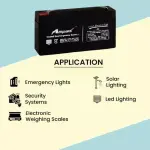 Amptek 6 V 1.3 Ah Black Sealed Rechargeable SMF Industrial Battery, AT6-1.3