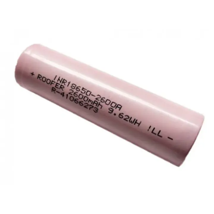 Roofer - 18650 - 3.7V - 2600 Mah, Size: Prismatic, Battery Type: Lithium-Ion