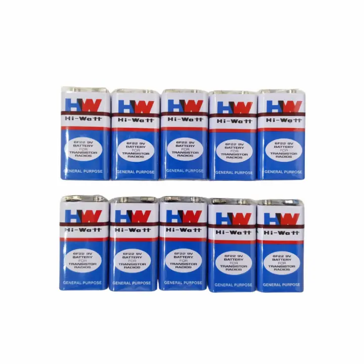 Hi-Watt 6F22 9V Battery (Pack of 10)